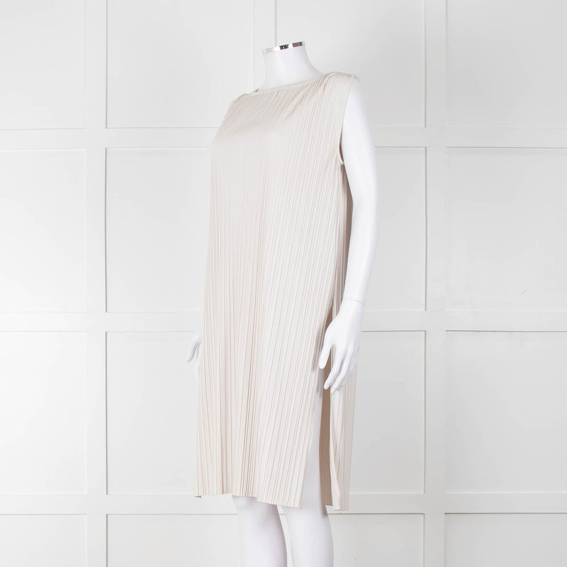Max Mara Leisure Cream Pleated Sleeveless Tunic