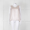 Purotatto Dusty Pink Silk Sleeveless Silver Chain Trim Top