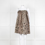 Ganni Leopard Print Embellished Babydoll Dress