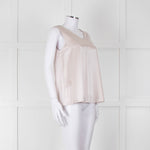 Purotatto Dusty Pink Silk Sleeveless Silver Chain Trim Top