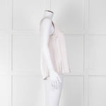 Purotatto Dusty Pink Silk Sleeveless Silver Chain Trim Top