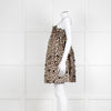 Ganni Leopard Print Embellished Babydoll Dress