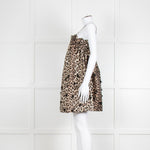 Ganni Leopard Print Embellished Babydoll Dress