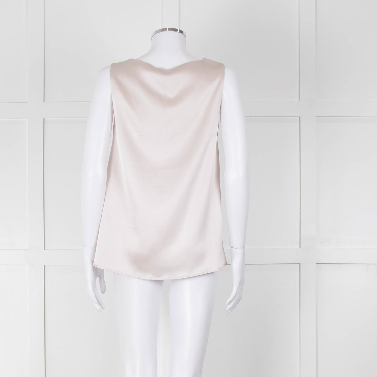Purotatto Dusty Pink Silk Sleeveless Silver Chain Trim Top