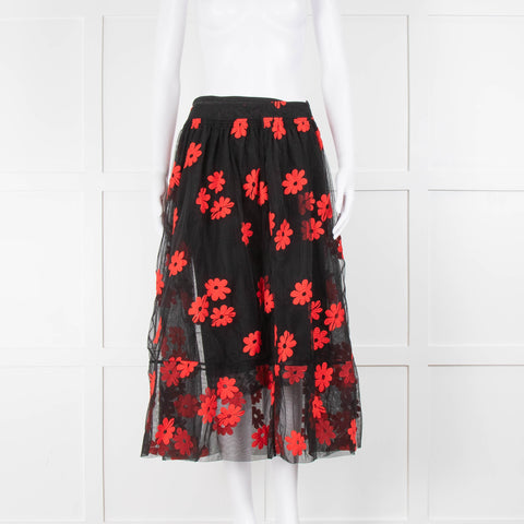 ▶︎Simone Rocha】 SILK Floral Pleated Skirt