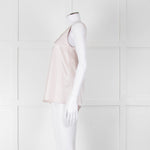 Purotatto Dusty Pink Silk Sleeveless Silver Chain Trim Top