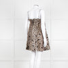 Ganni Leopard Print Embellished Babydoll Dress