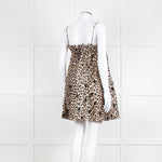 Ganni Leopard Print Embellished Babydoll Dress