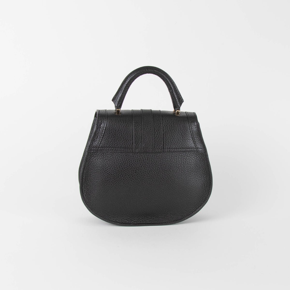 DeMellier Mini Venice Small Grain Black Leather Handle Bag