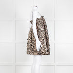 Ganni Leopard Print Embellished Babydoll Dress