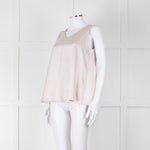 Purotatto Dusty Pink Silk Sleeveless Silver Chain Trim Top