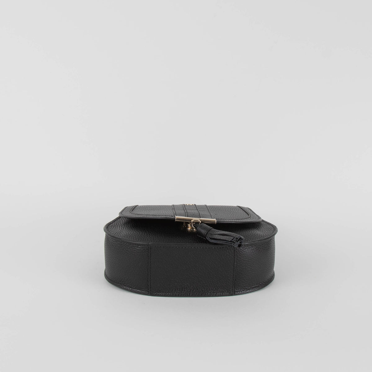 DeMellier Mini Venice Small Grain Black Leather Handle Bag