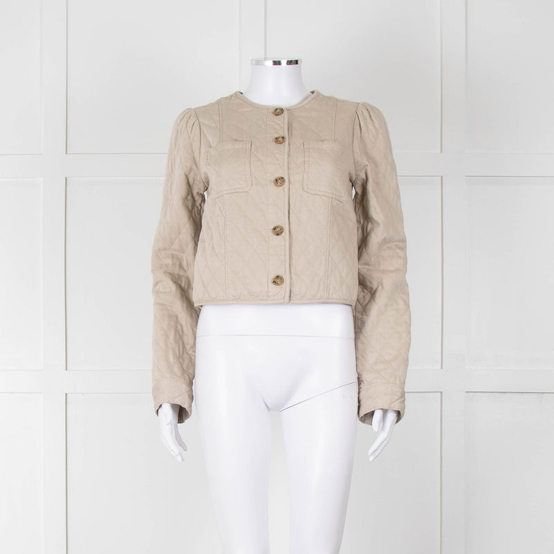 Paige Beige Quilted Short Jacket