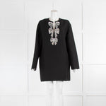 Valentino Black Silver Sequins Bow Tunic Dress