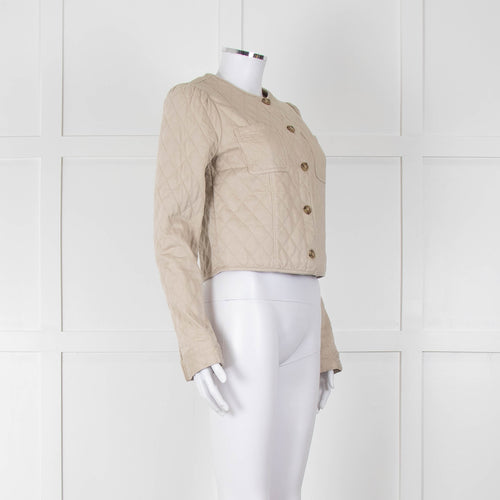 Paige Beige Quilted Short Jacket