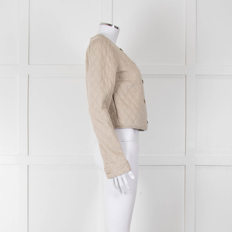 Paige Beige Quilted Short Jacket