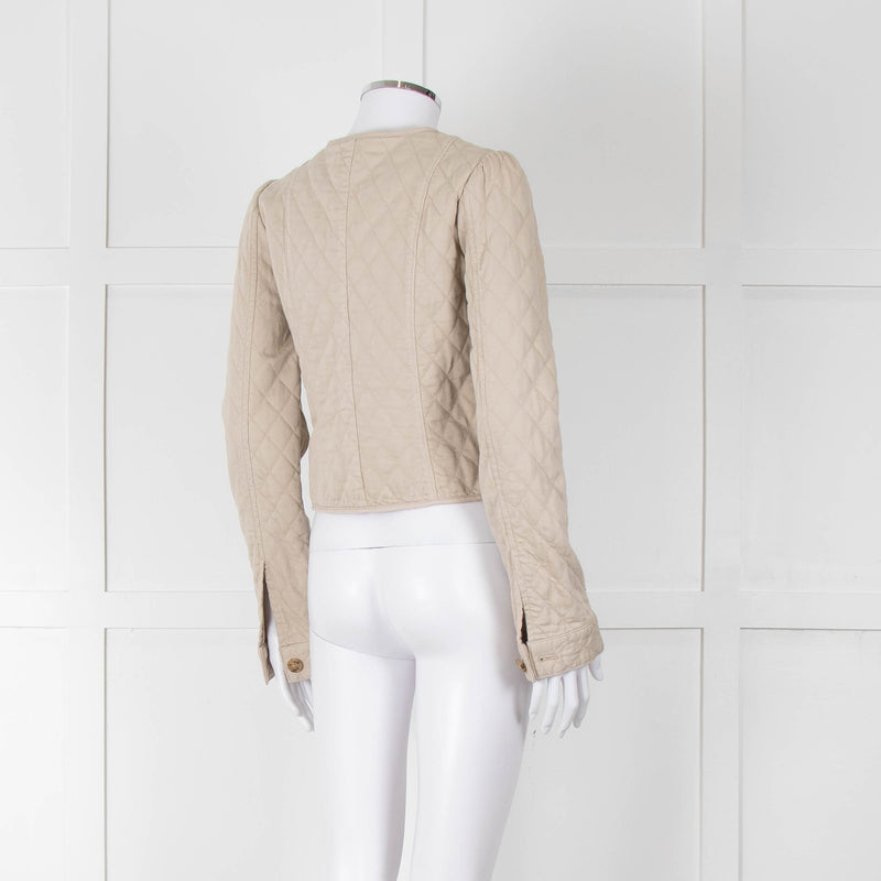 Paige Beige Quilted Short Jacket