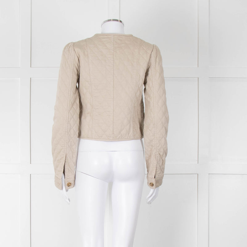 Paige Beige Quilted Short Jacket