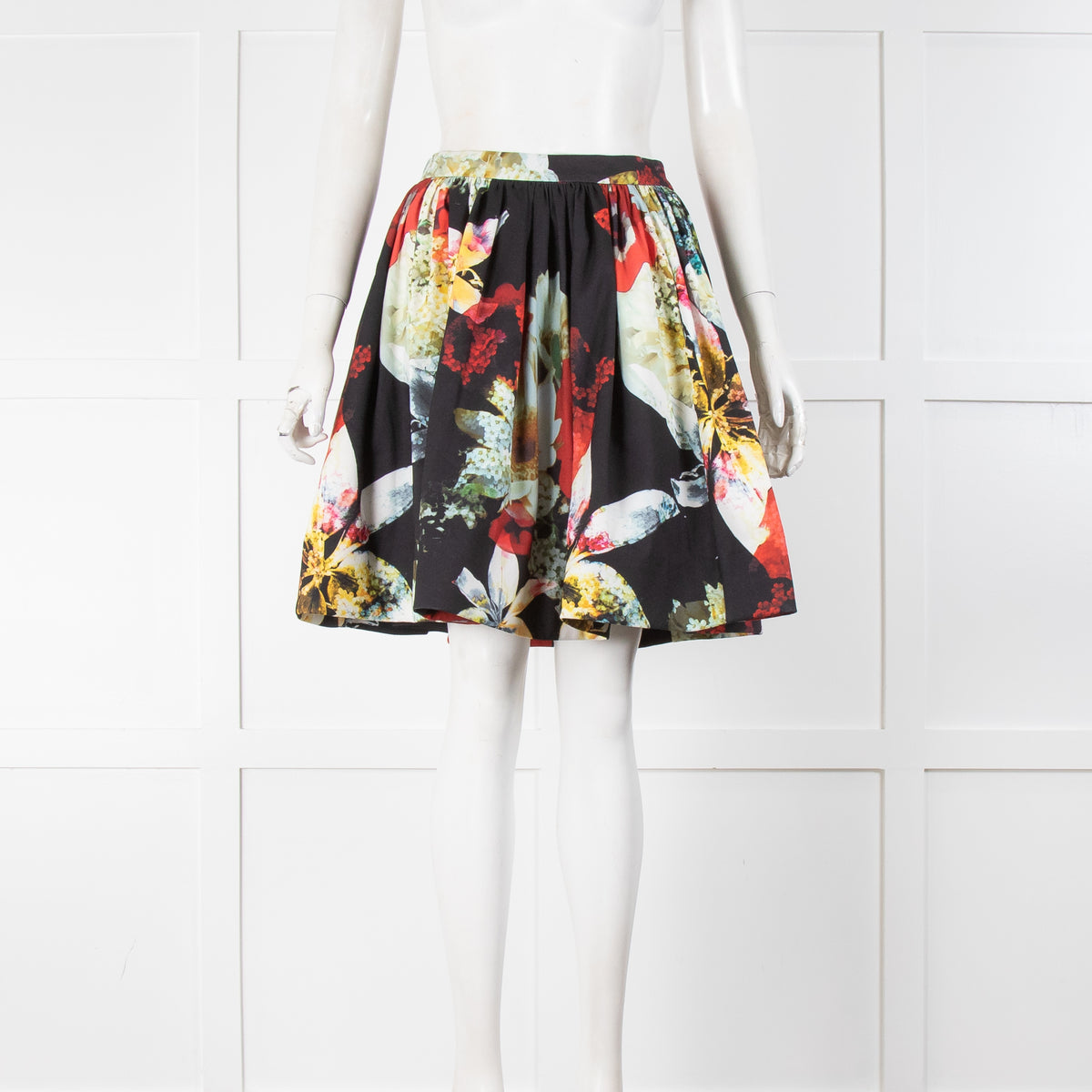Alice + Olivia Floral Flounce Mini Skirt