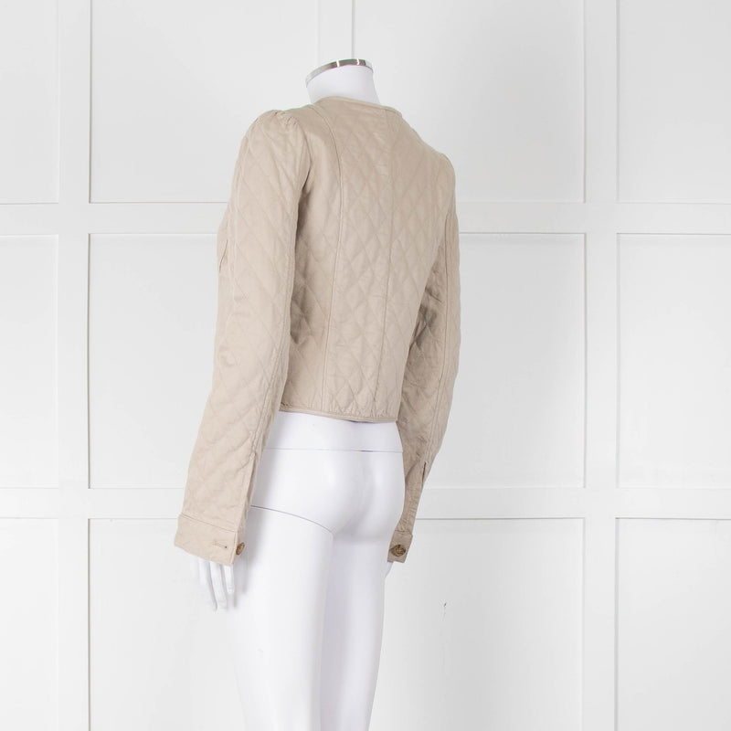 Paige Beige Quilted Short Jacket