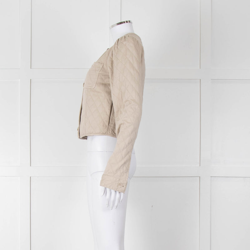 Paige Beige Quilted Short Jacket