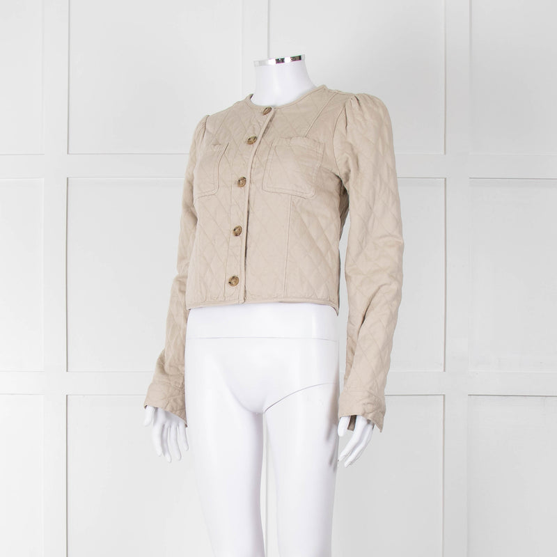 Paige Beige Quilted Short Jacket