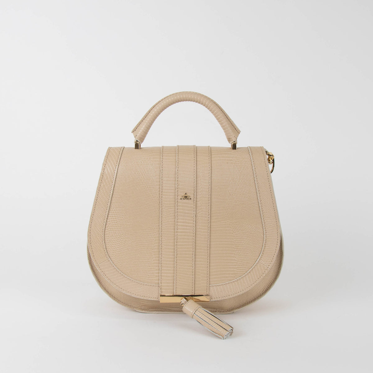 DeMellier Midi Venice Lizard Effect Ivory Bag