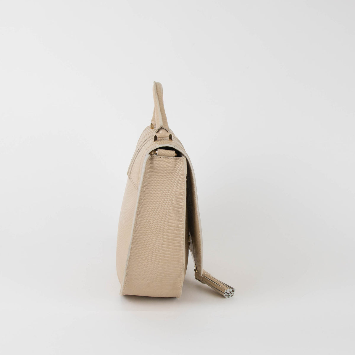 DeMellier Midi Venice Lizard Effect Ivory Bag