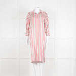 Anine Bing Red, White and Black Stripe Shirt Dress