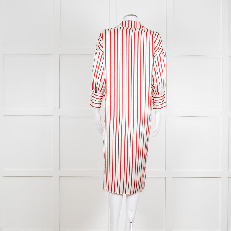 Anine Bing Red, White and Black Stripe Shirt Dress