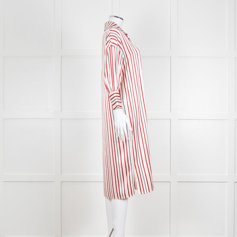 Anine Bing Red, White and Black Stripe Shirt Dress