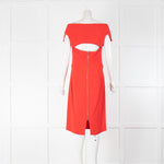 Antonio Berardi Red Split Sleeve Open Back Zip Dress