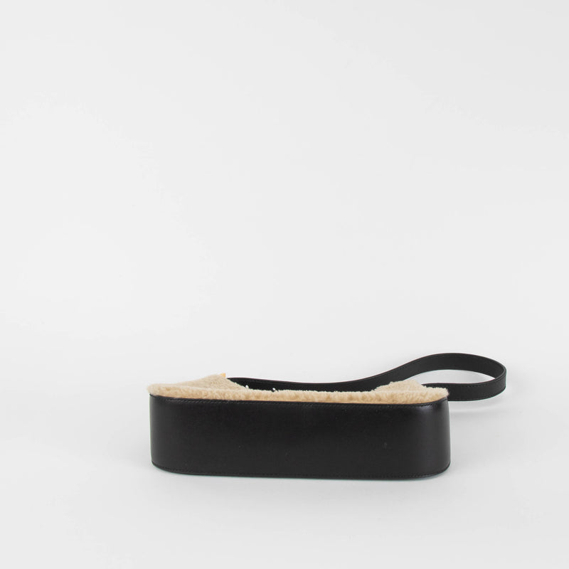 DeMellier Tokyo Shearling Beige/Black Shoulder Bag