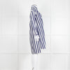 A.P.C Blue and White Striped Belted Shirt Dress