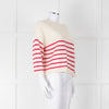 Les Racines Du Ciel Cream Pink Striped Alpaca Blend Sweater