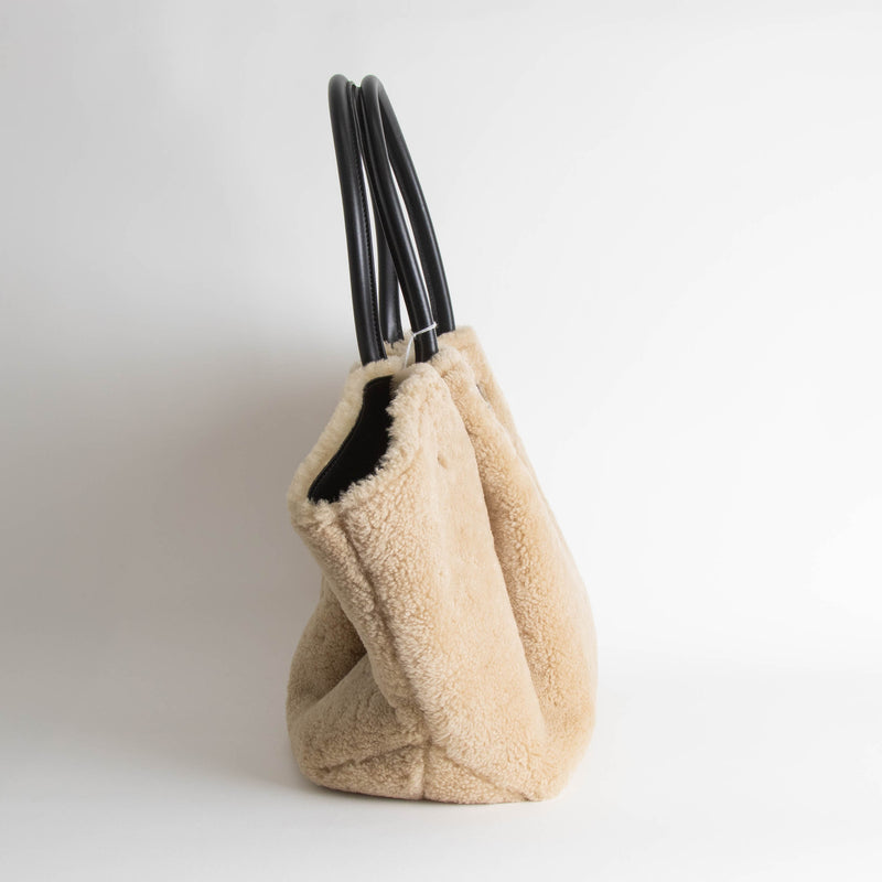 Demellier New York Shearling Beige/Black Tote