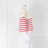 Les Racines Du Ciel Cream Pink Striped Alpaca Blend Sweater