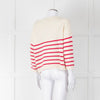 Les Racines Du Ciel Cream Pink Striped Alpaca Blend Sweater