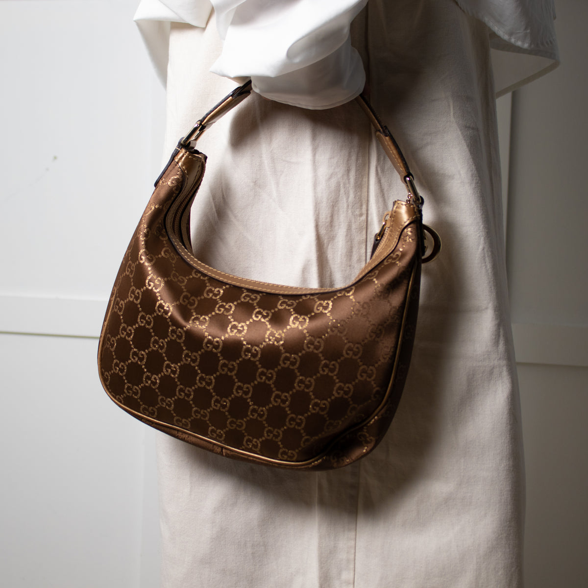 Gucci Gold GG Monogram Handbag