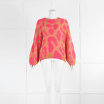 Stella McCartney Pink and Orange  Leopard Intarsia Jumper