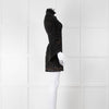 Elie Saab Black Beaded Mini Dress with Fluted Cuffs