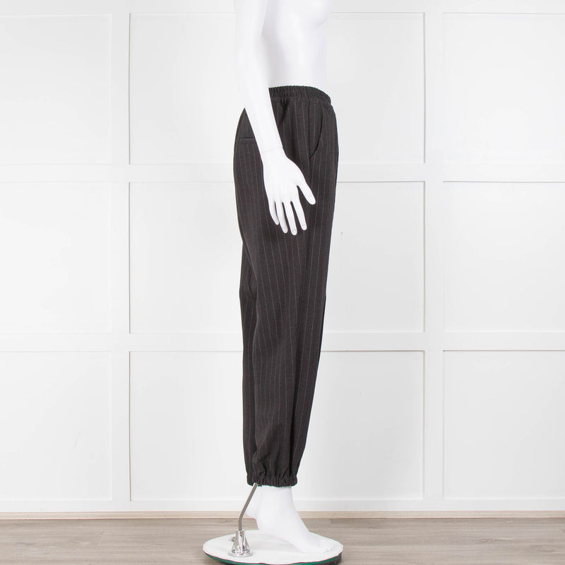 The Frankie Shop Grey Pinstripe, Elasticated Waist Joggers