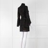 Elie Saab Black Beaded Mini Dress with Fluted Cuffs