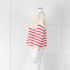 Les Racines Du Ciel Cream Pink Striped Alpaca Blend Sweater