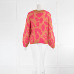 Stella McCartney Pink and Orange  Leopard Intarsia Jumper