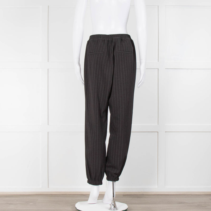 The Frankie Shop Grey Pinstripe, Elasticated Waist Joggers