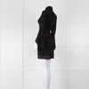 Elie Saab Black Beaded Mini Dress with Fluted Cuffs