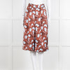 Equipment Blue and Rust Patterened Silk Shorts