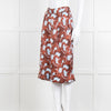 Equipment Blue and Rust Patterened Silk Shorts