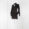 Elie Saab Black Beaded Mini Dress with Fluted Cuffs